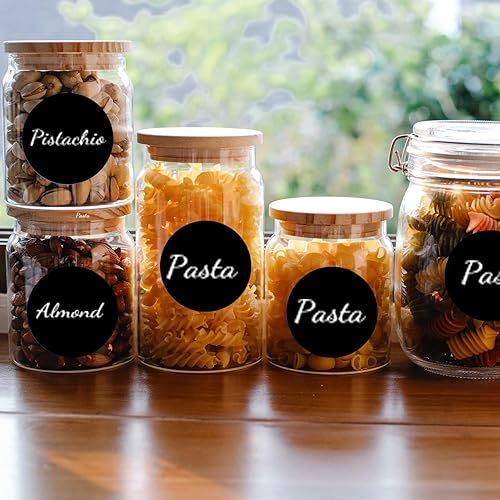 Miniatura 9 de STARLIBOO Calcomanías de punto kraft, calcomanías circulares de papel kraft de 1.5 pulgadas, calcomanías redondas de precio, calcomanías para