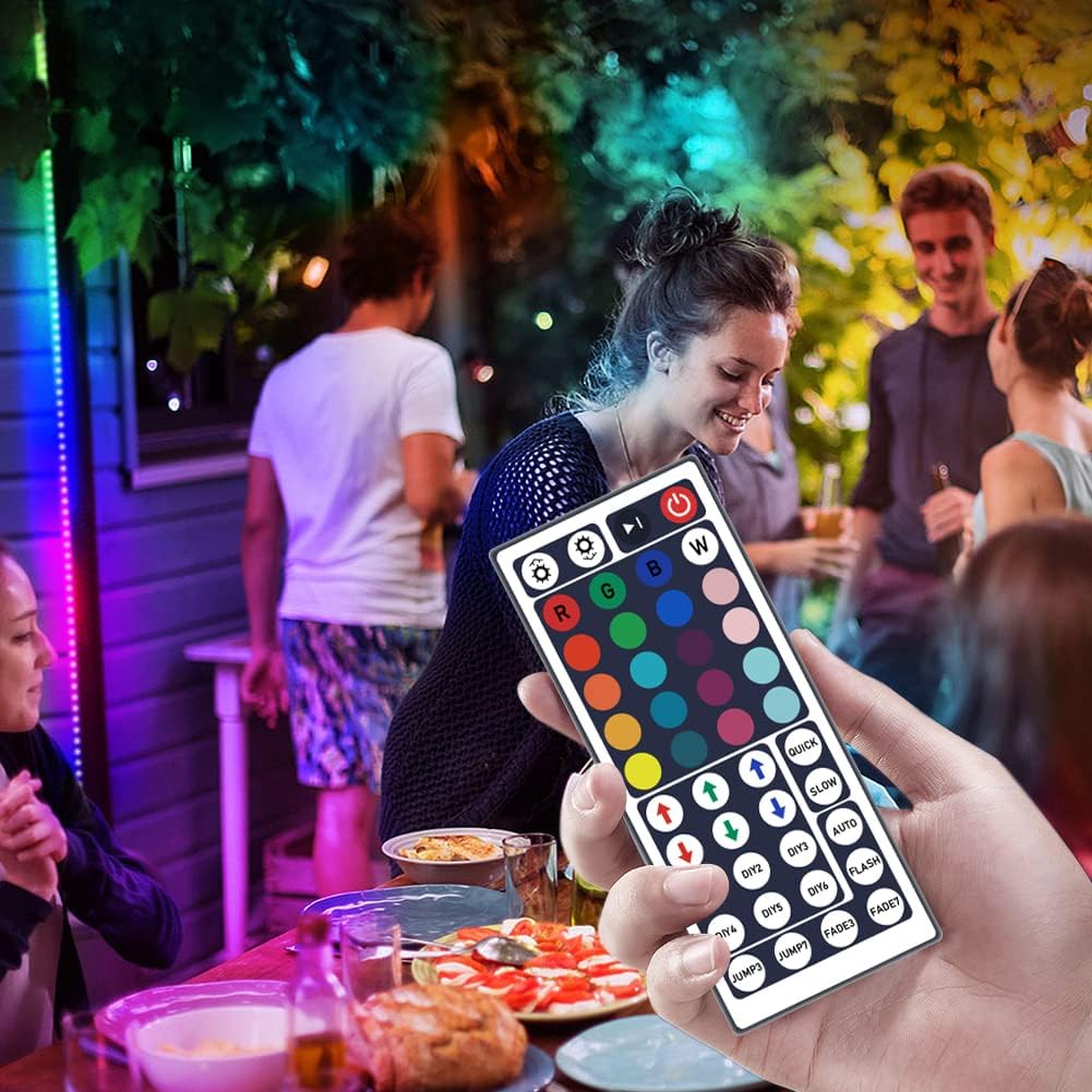 12V 44 Key Wireless IR Remote Controller,2 Ports Rectifier Control Box,3A Power Supply Adapter for 2835 3528 5050 RGB LED Strip Lights Flexible Tape Lighting