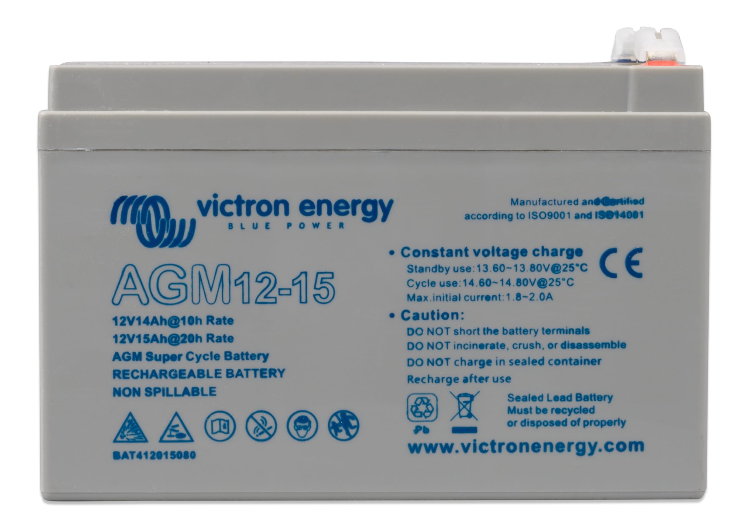 Victron Energy Batterie Super Cycle AGM 15 Ah 12 Volt (Faston 6.3x0.8 mm)