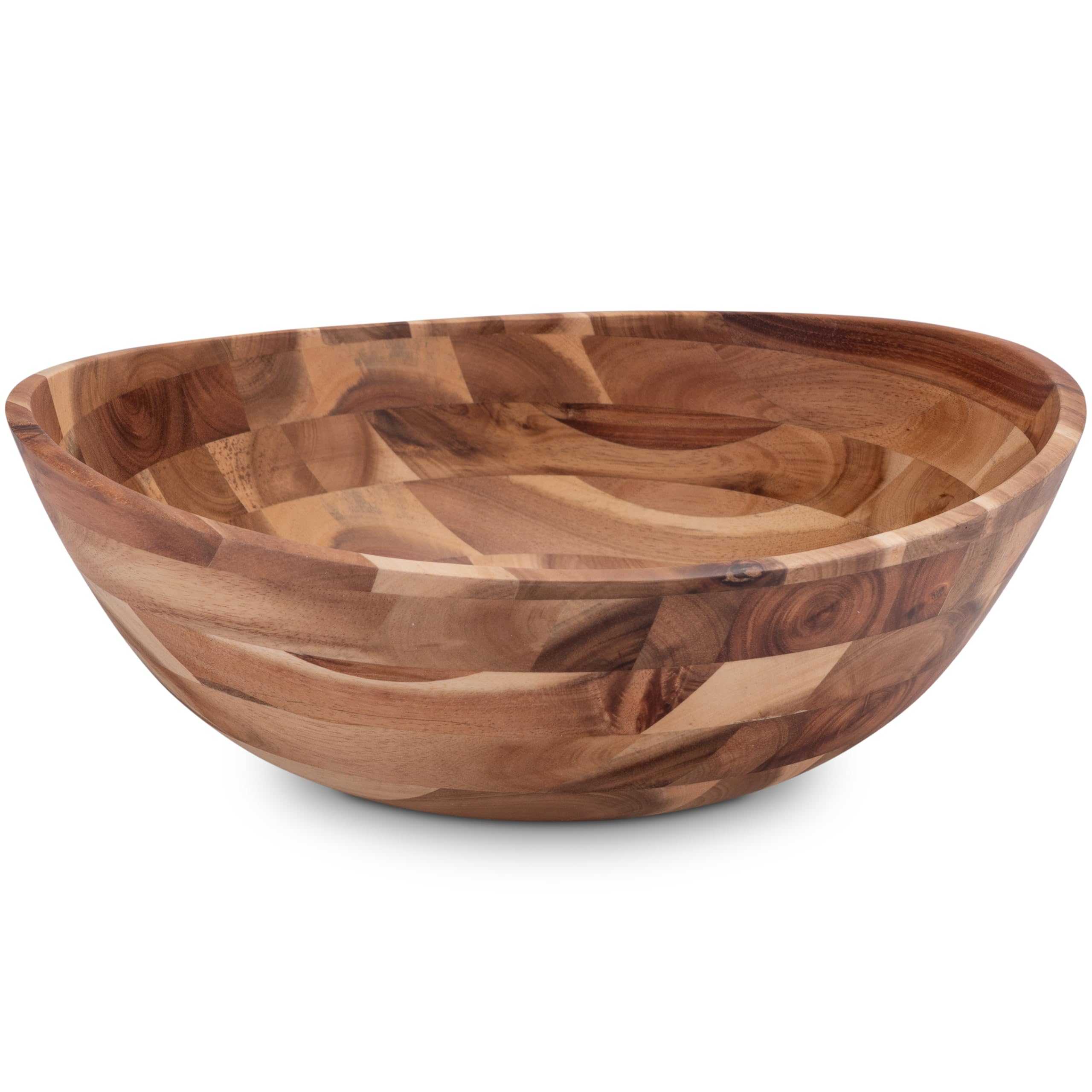 Decorasian Bol en bois d'acacia - Élégant saladier en bois - Idéal pour les salades, fruits ou pain - Bol en bois durable - Rustique - 30,5 cm