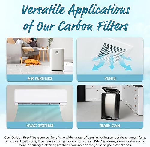 Miniatura 3 de Breathe Naturally - Filtros de carbono que se ajustan para la mayoría de los purificadores de aire