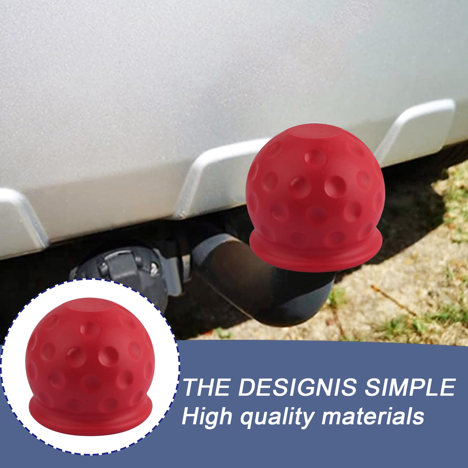 2 Tappi Copri Gancio Traino Universali Da 50 Mm In Nylon Nero | Protezione Antiruggine Per Rimorchio E Caravan