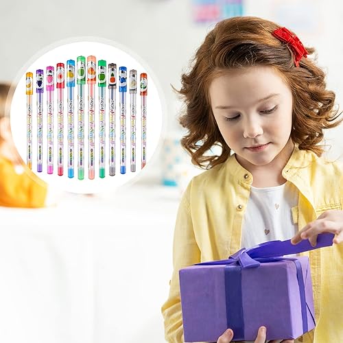 Miniatura 7 de Yexiya 72 bolígrafos de gel perfumados con purpurina multicolor, divertidos y lindos bolígrafos perfumados de frutas para niños, manualidades,