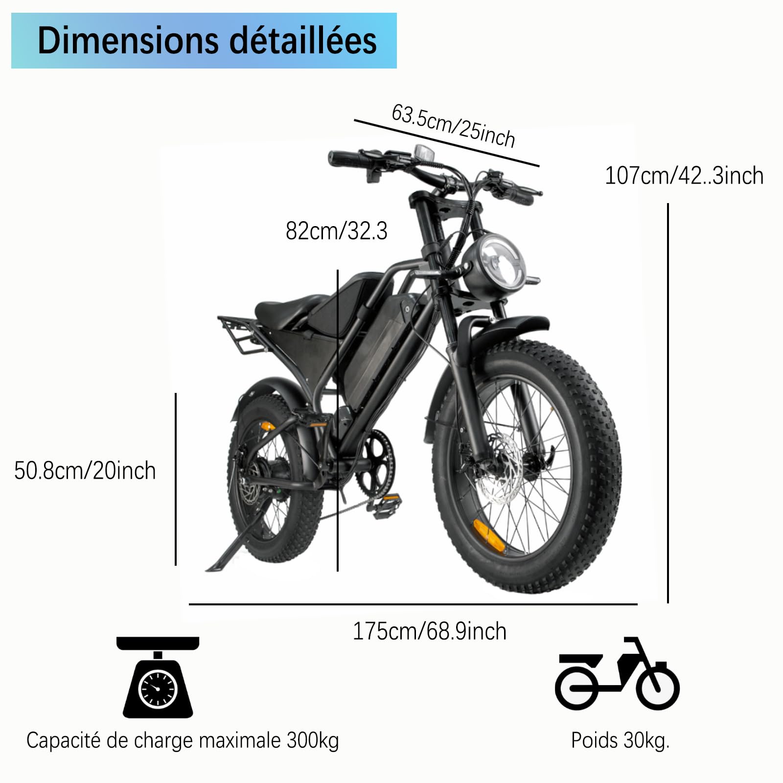Vélo électrique pour adulte - Pour homme et femme - Batterie au lithium 48 V 18,2 Ah - Longue portée - 7 vitesses - Pour VTT, plage et neige