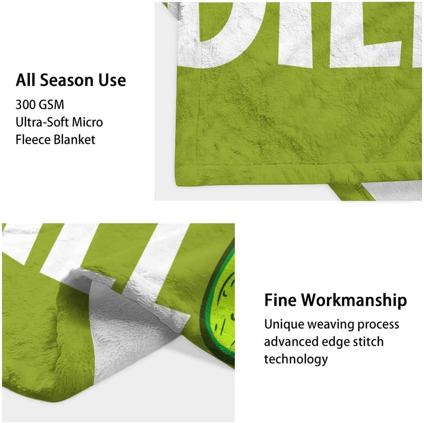 Pickle Throw Blanket for Teen - 50x60 Inches Throw Size - Soft Fluffy Cozy Blankets Gift - Green Funny Blanket Throws for Living Room Decorative - Image 4