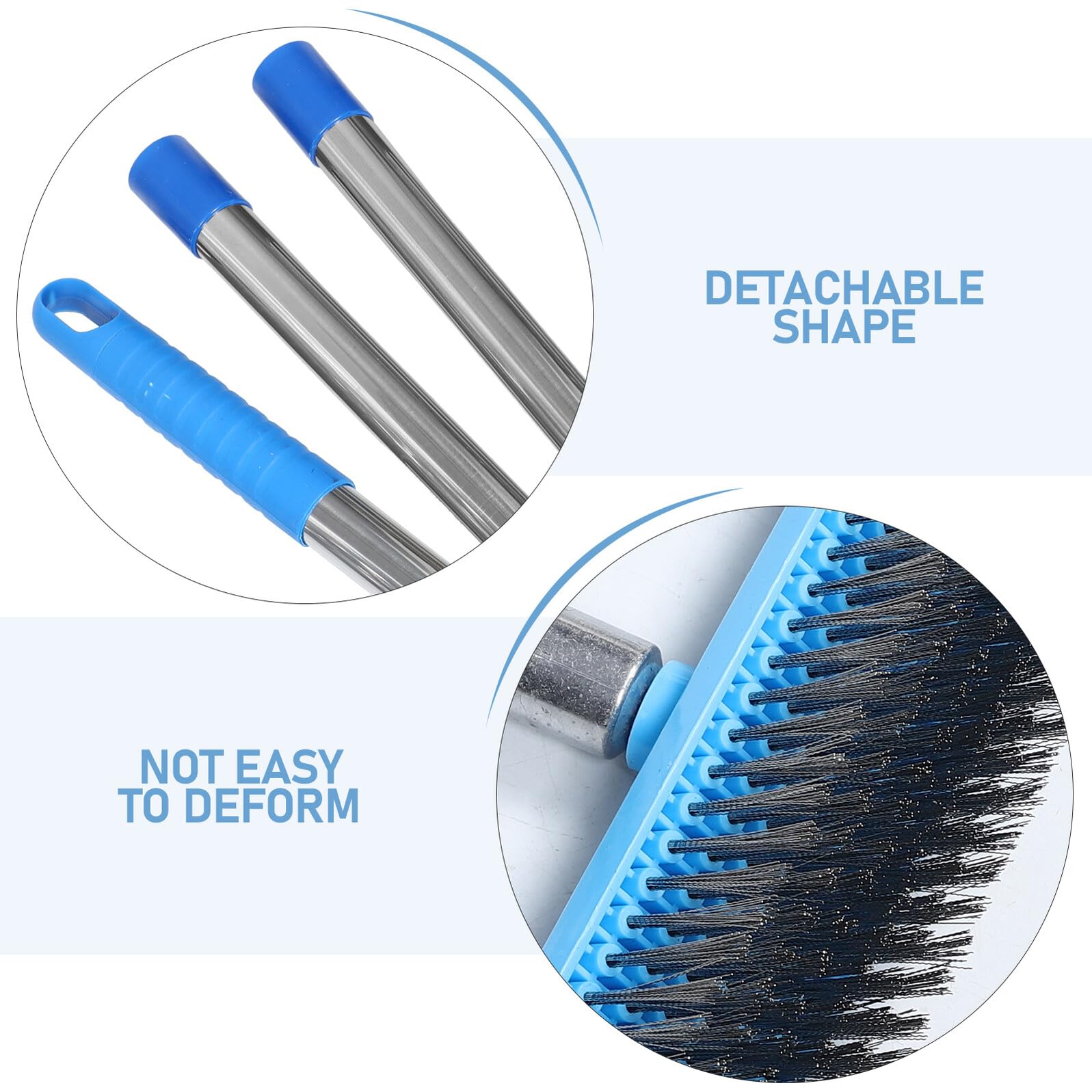 SHINEOFI Cepillo Fregador para Limpieza de Suelos con Cerdas de Acero Inoxidable Mango Largo de 16 M Cepillo para Fregar Azulejos y Lechada en Baños Ducha y Terrazas Herramienta