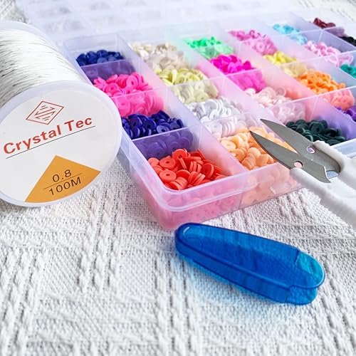 Miniatura 4 de Cuerda elástica de 0.031 in, cuerda elástica transparente para pulseras, cuerda de cuentas de arcilla, cuerda elástica de 328.1 ft para hacer