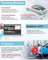 Vista 6 de NikoMaku Cámara de espejo retrovisor original real con lente frontal separada, cámara de tablero de espejo de 10 pulgadas, pantalla táctil completa