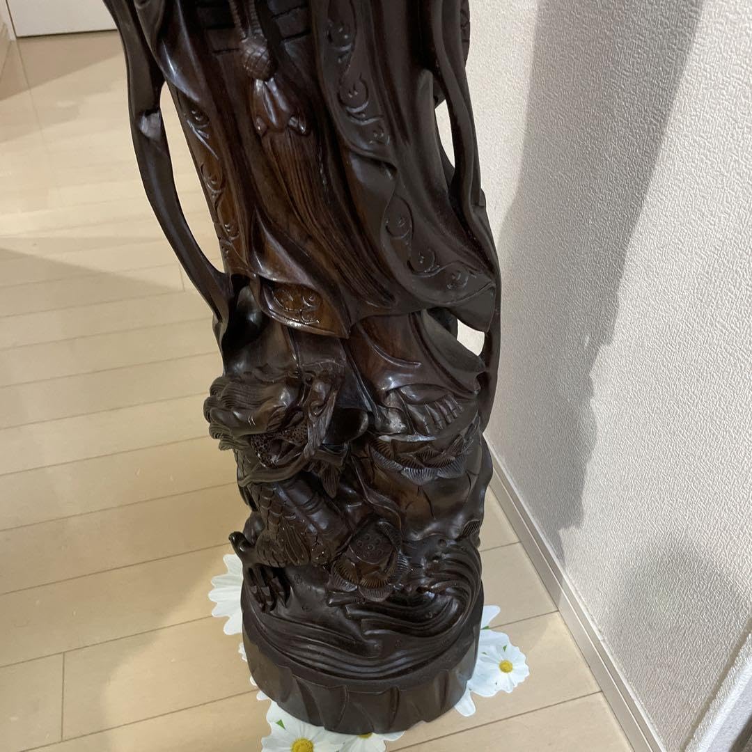 Amazon.co.jp: 黒檀 仏像 木彫り 観音 菩薩 仏教美術 唐木 名匠手彫り 