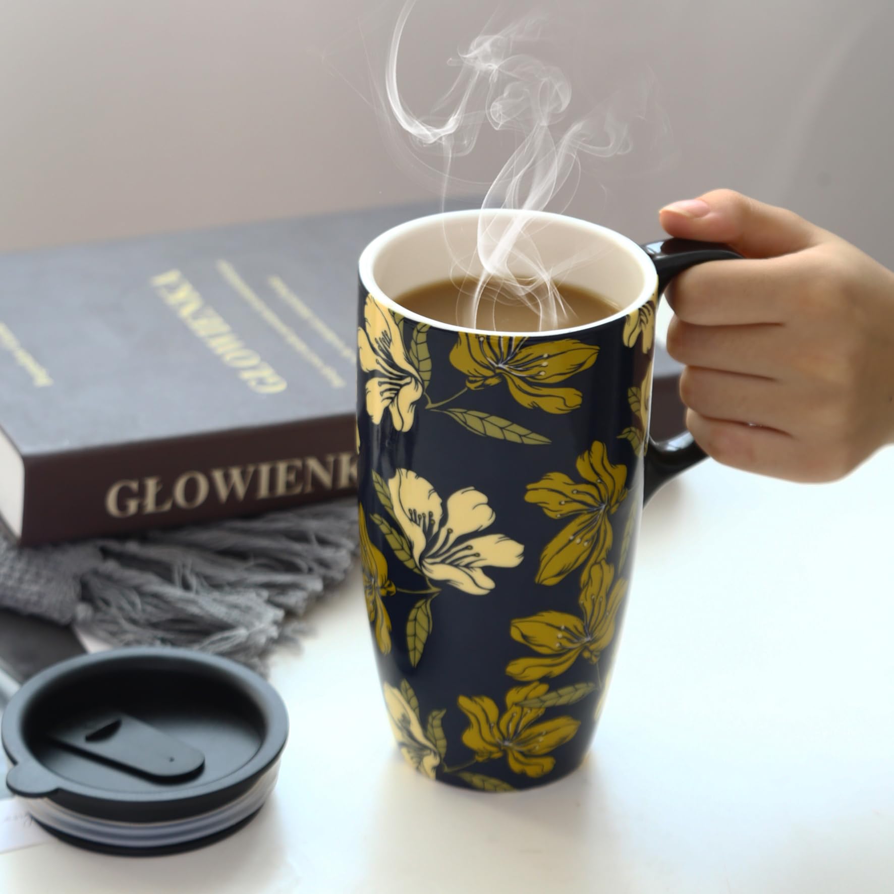 DUSVALLY Tasse à Café En Céramique Avec Couvercle Et Boîte