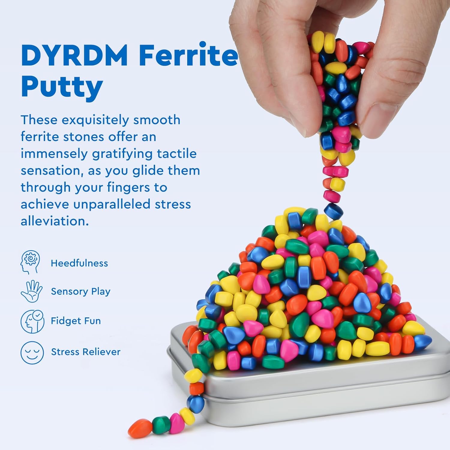 300  Original Ferrite Putty Multicolr, Sensory Stones, Adult Fidget Stress Relief Desk & Office Item, Ferrite Stones Stocking Stuffers Gifts