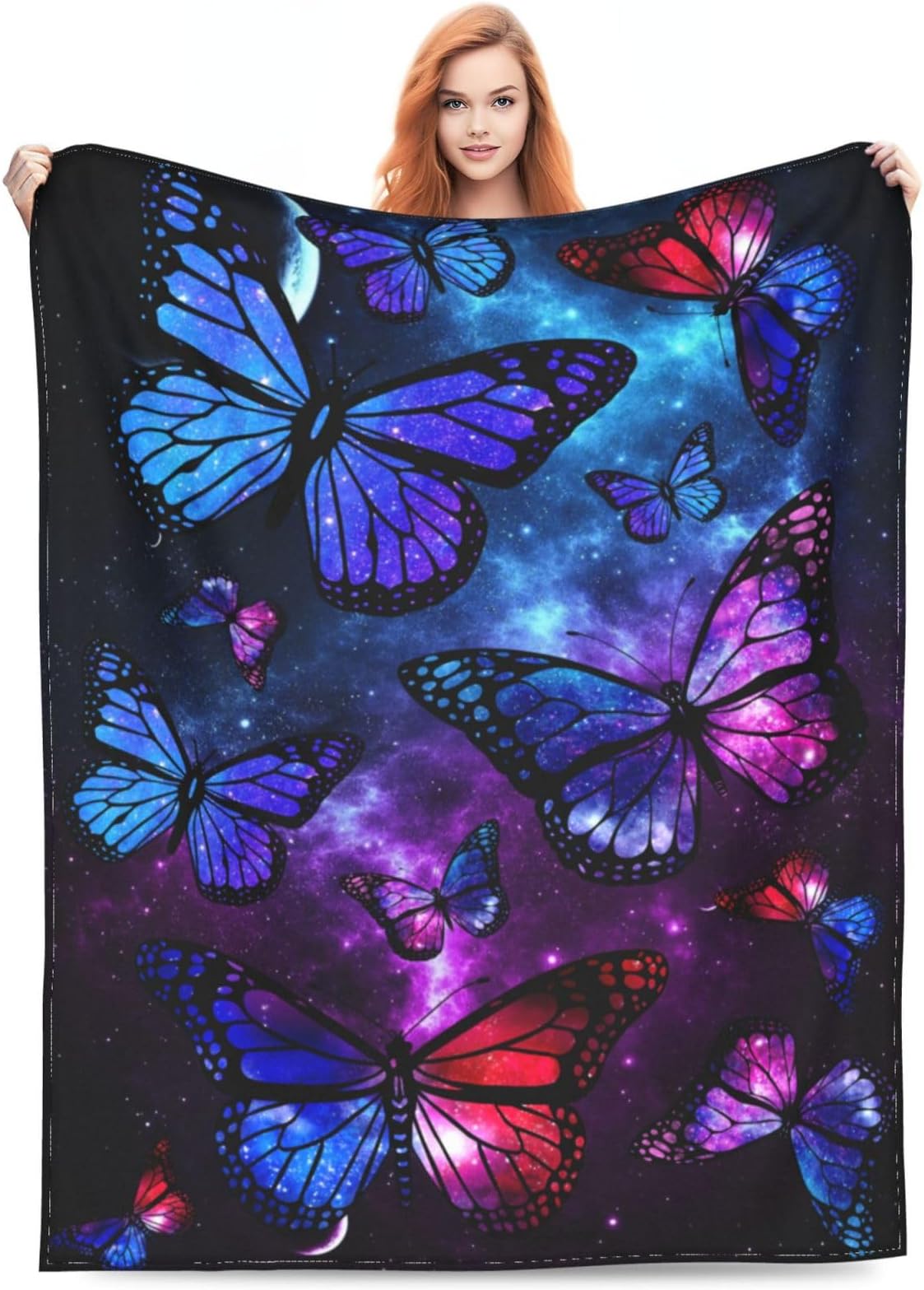 Ultra-Soft Throw Blanket 330 GSM Fuzzy Fleece Blanket for Adults Kids Gift Couch, Sofa, Bed Butterfly 50"x40"