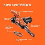 BLACK+DECKER 350W, lima a nastro da 13 mm con 3 nastri abrasivi e sistema di raccolta della polvere, KA900E-QS - 8