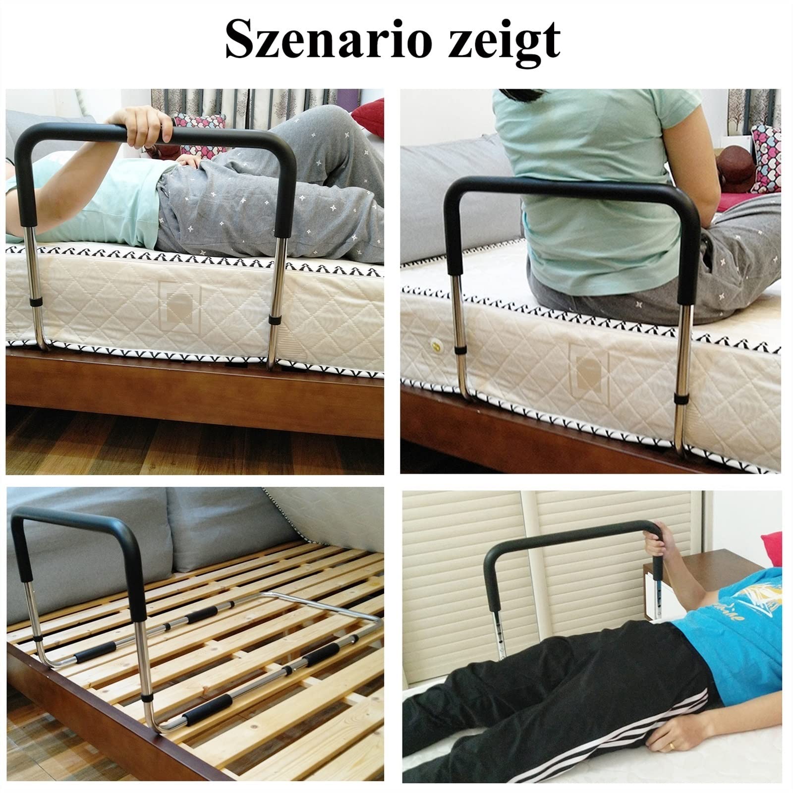 Uchwyt do łóżka i pomoc przy wstawaniu dla osób starszych, poręcz łóżka, poręcz pomocnicza, zabezpieczenie przed wypadnięciem, szyna zabezpieczająca