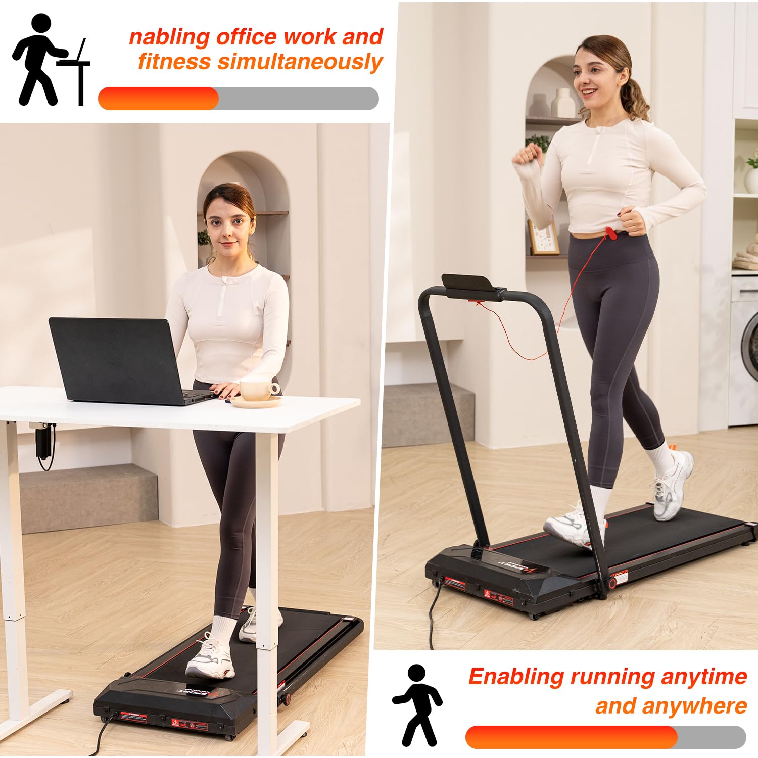 WALKINGPAD P1 Tapis de course pliable ultra fin et portable pour la maison ou le bureau avec écran d'affichage et télécommande