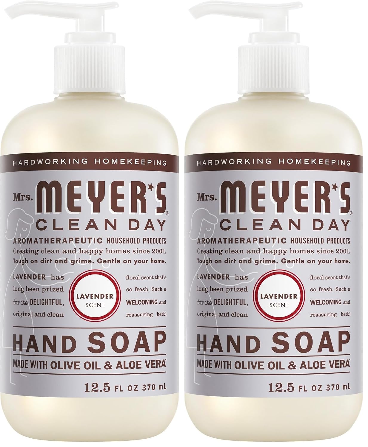 SC Johnson Mrs. Meyer's Hand Soap, Made with Essential Oils, Biodegradable Formula, Lavender, 12.5 Fl. Oz (Pack of 2)