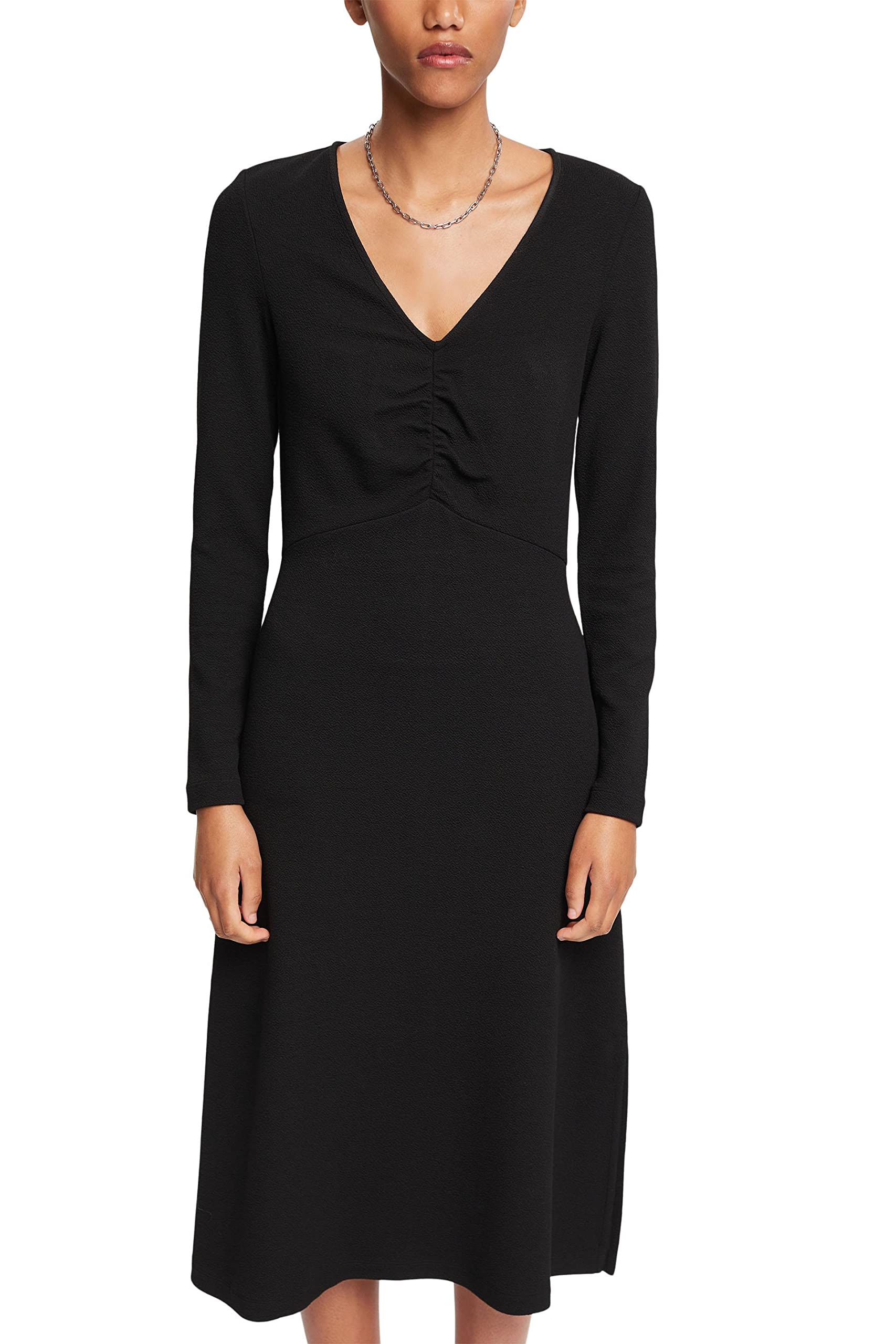 ESPRIT Women's 112EE1E307 Dress, 001/Black, S