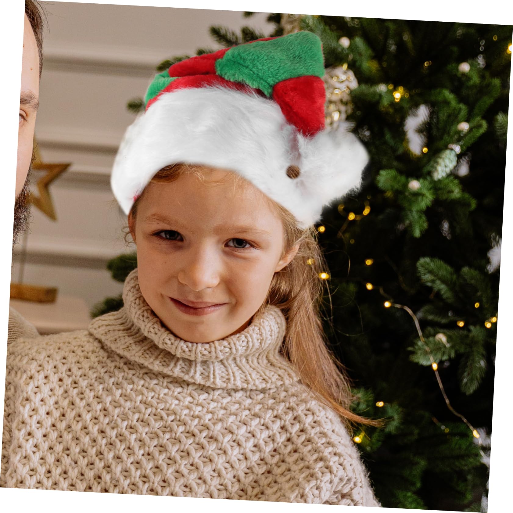 PRETYZOOM 4piezas Sombrero Navideño Unisex De Peluche Gorro De Santa Cómodo Celebraciones Accesorio De Navidad Para Hombres y Mujeres Cinco