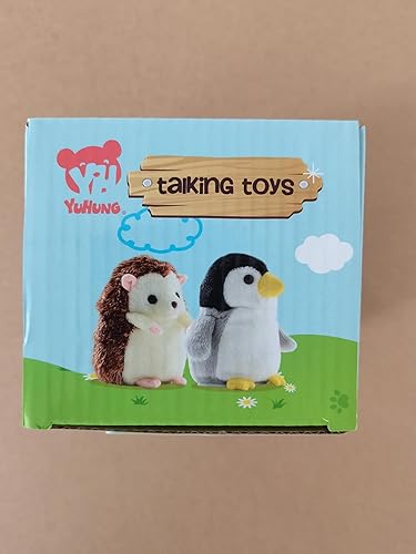 Vista 10 de YH YUHUNG Juguete de peluche de pingüino parlante - Animal de peluche interactivo que repite el juguete para niños
