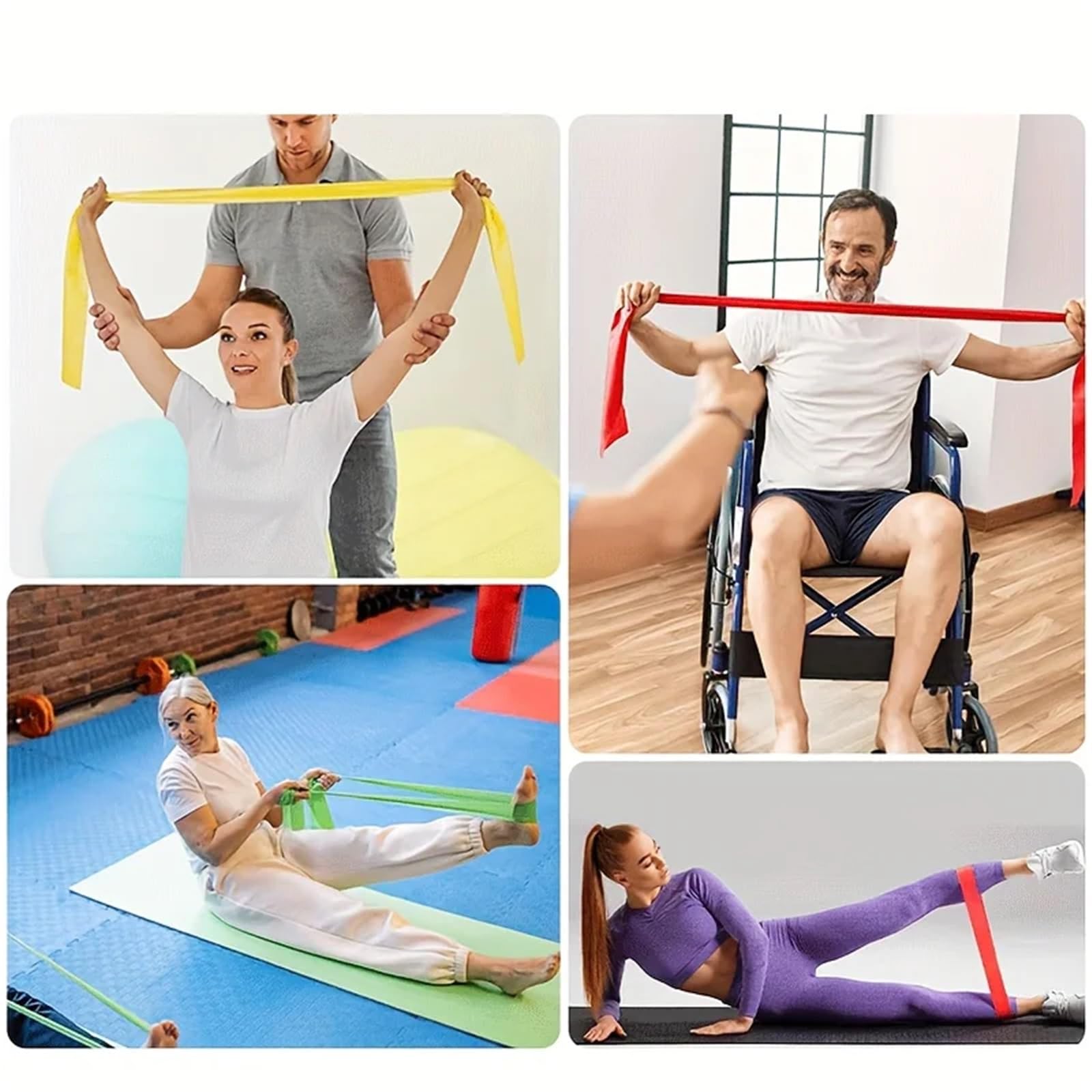 5 fasce elastiche di resistenza for yoga, for fitness e per Allenamento