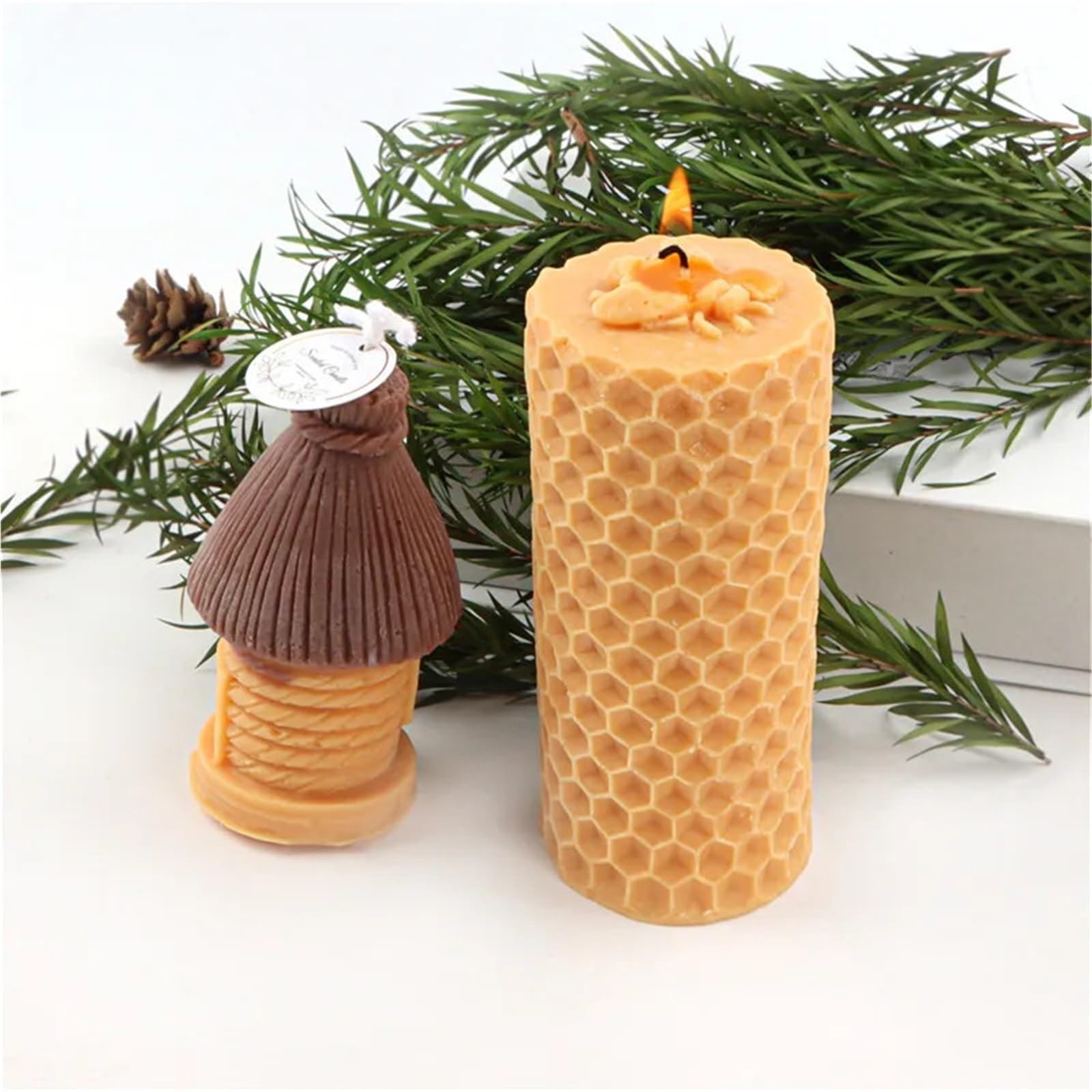 Molde de silicona para velas, Molde de silicona for velas colmena, jabón cera abejas, barras loción for manos, crayón, derretida, Multicolor(Color-03)