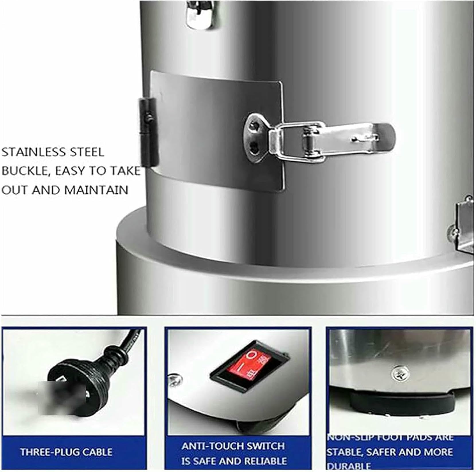Máquina peladora eléctrica de ajos, de acero inoxidable de 200 W, para restaurantes, barbacoas, comedores y hoteles