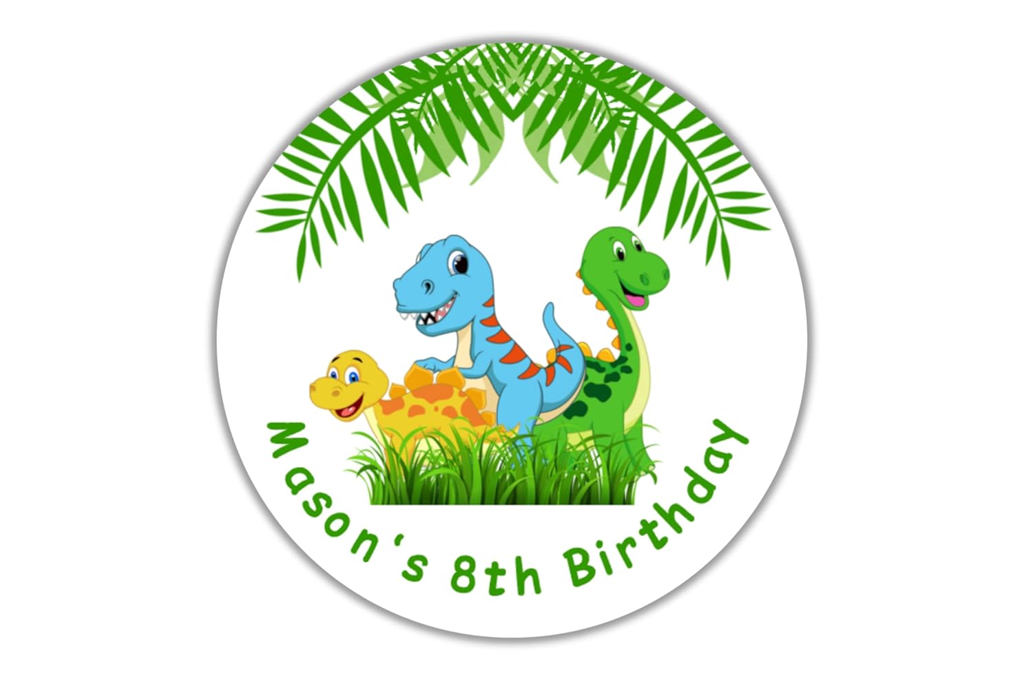 personalized dinosaurs stickers, labels, tags, birthday