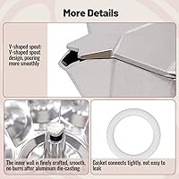 Vista 6 de Cafetera Moka de Aluminio Clásica para Estufa de 14 Tazas Cafetera de Café Espresso 700ml 23oz Percoladora Cafetera Mocha Pot Greca Cafetera