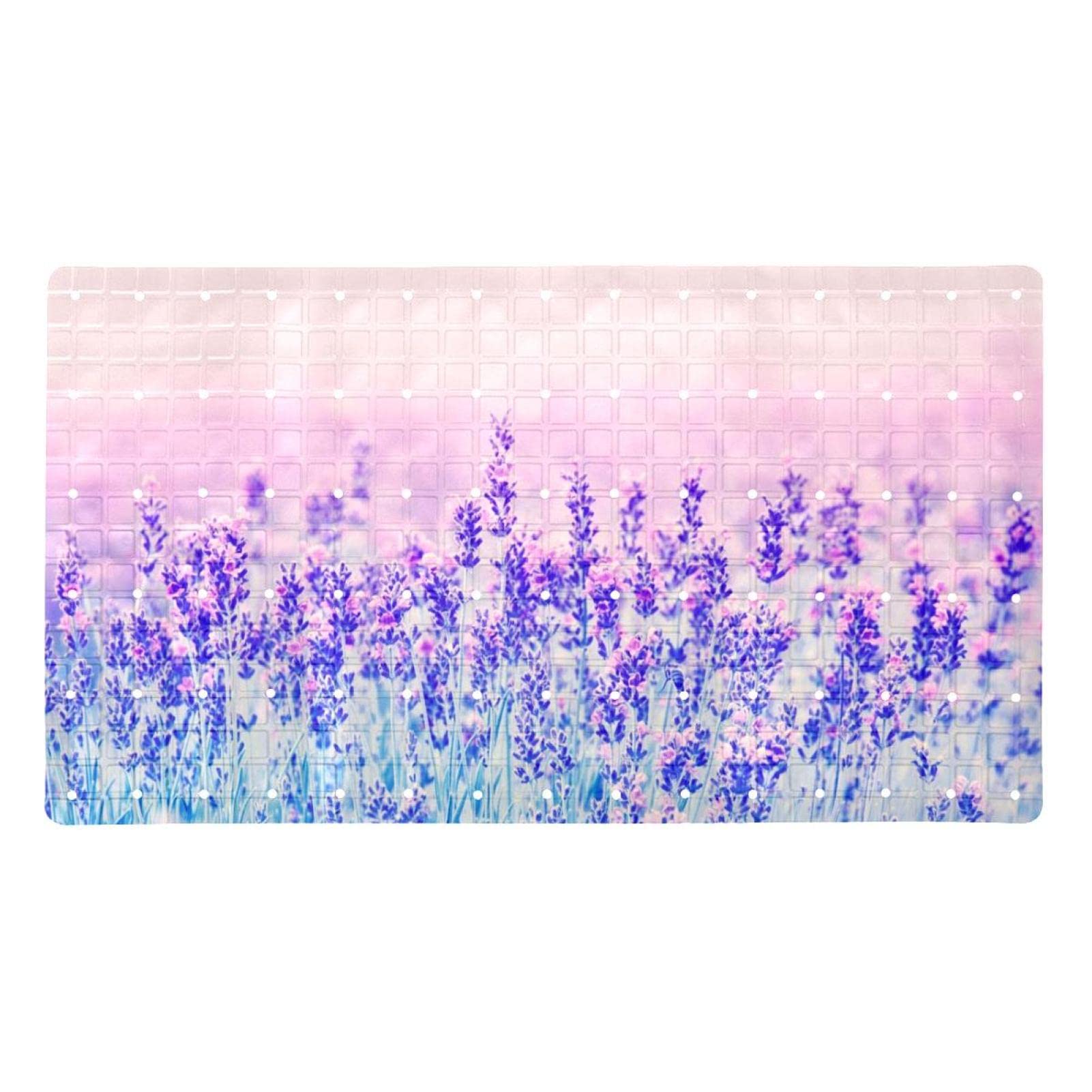 Alfombrilla de baño lavanda para duchas infantiles con ventosas seguras y tacto suave