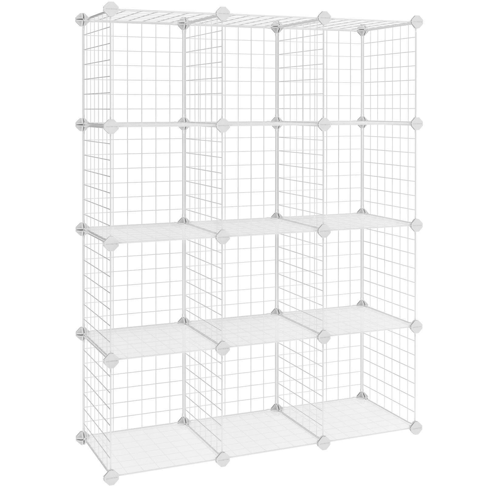 Buy SONGMICS 12 Cubes Wire Grid Storage Rack, Interlocking Shelving