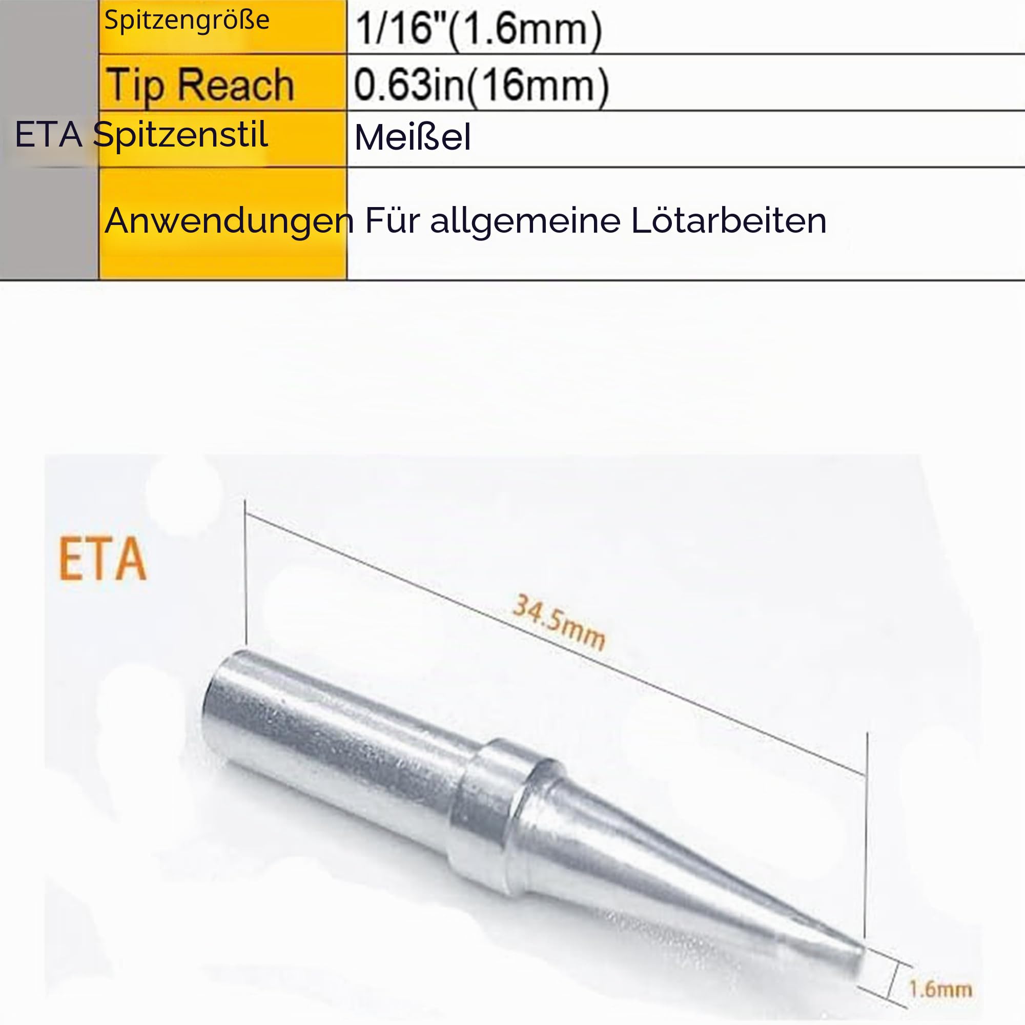 ET Lötkolben Spitzen Set ETS ETA ETB ETT ETD Ersatz für Weller WES51 WESD51 WE1010NA PES51 Lötkolben Griff Spitze Schweißstift Düse Lötkolben Set (5PCS Spitzenset)