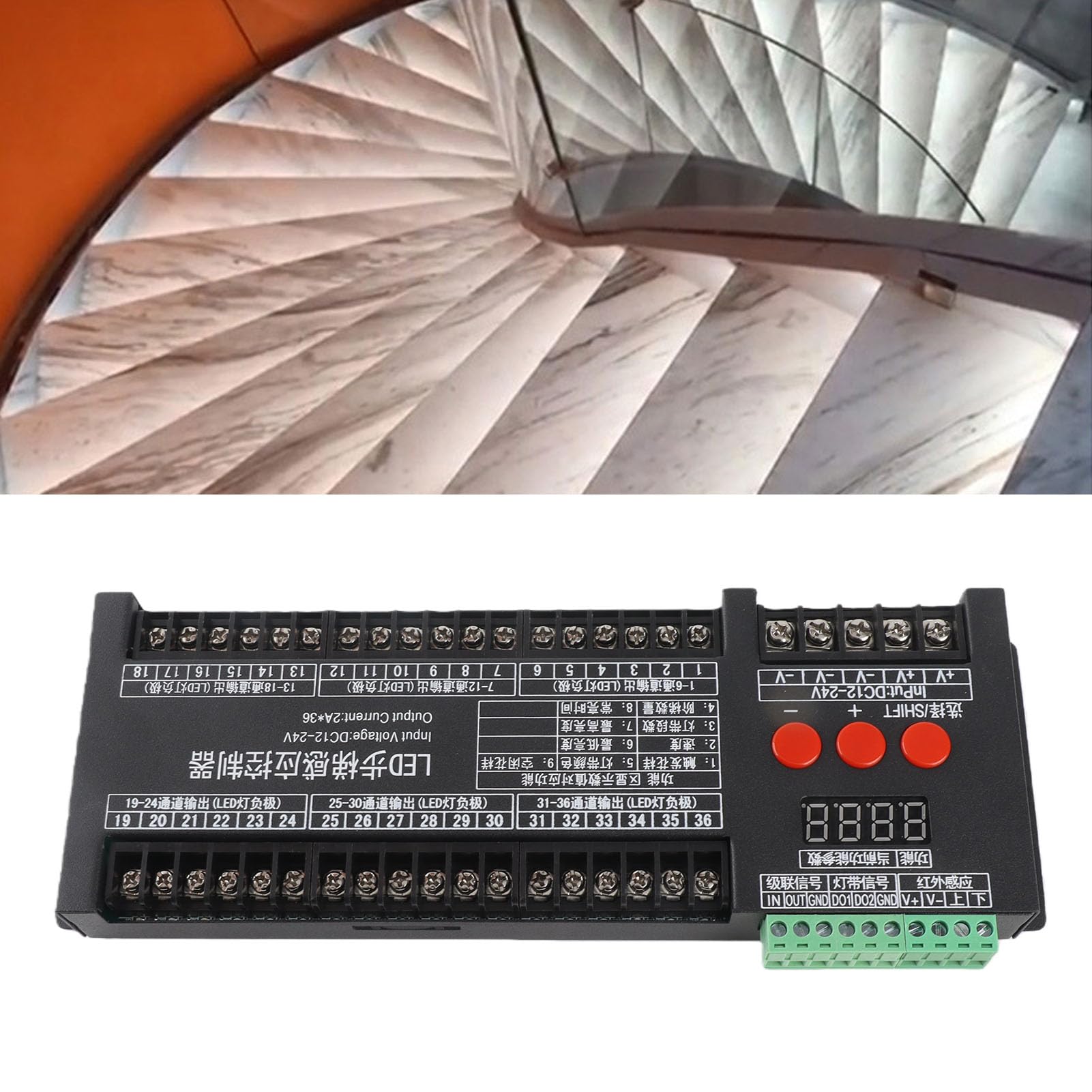 Controller per Sensori di Movimento per Luci Scale a LED con 36 Interfacce per un Design Sicuro per il Bar di Casa