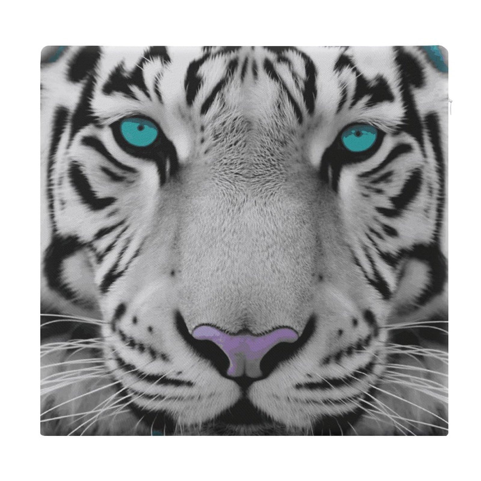 LDGSUPH Tiger with Teal Eyes Seat Cushions for Office Chair Cushion Square Pillows Seating Soft Floor Cushions Cozy Couch Cushion Support Memory Foam Chair Pads for Home Travel Car