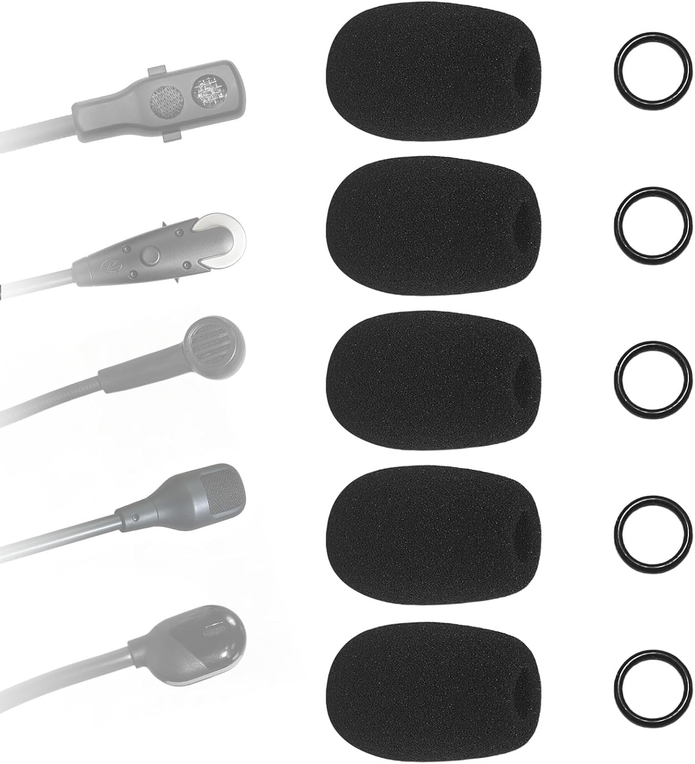 Adhiper 5-Pack Microphone Cover Pop Filter for Bose Aviation X A10/A20/A30 Headset, Mic Cover for HyperX Cloud II/Alpha/Mix/Core/Chat & for Blackshark V2/Pro/X, for Steelseries Arctis 1/3/5/7/9 Series