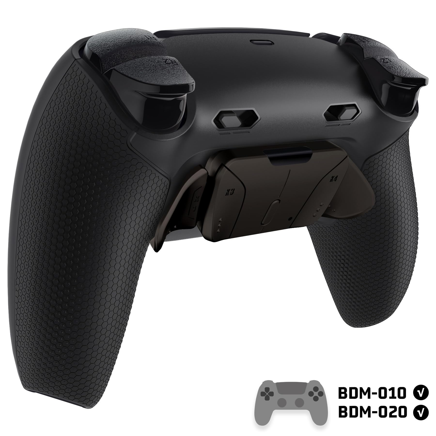 eXtremeRate RISE4 Plus Max RMB Palettes Boutons Métal pour ps5 BDM-010 020 | Coque pour ps5 Manette avec Clicky Trigger Stop,Remap Kit Programmable-Noir