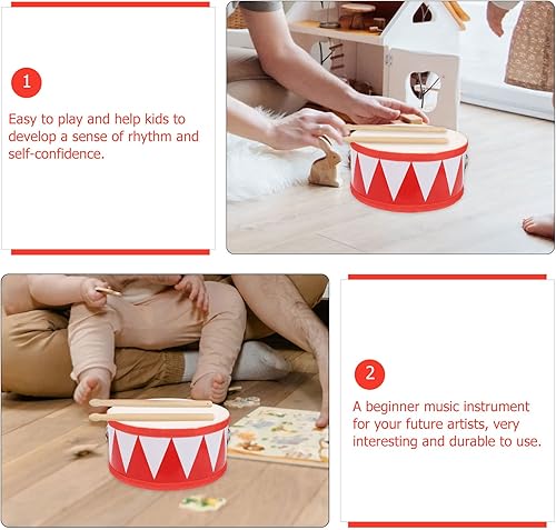 Miniatura 3 de Juguetes de música, 1 juego de tambor de percusión para niños, instrumento de percusión, juguete de tambor de música para niños tambor de chamán