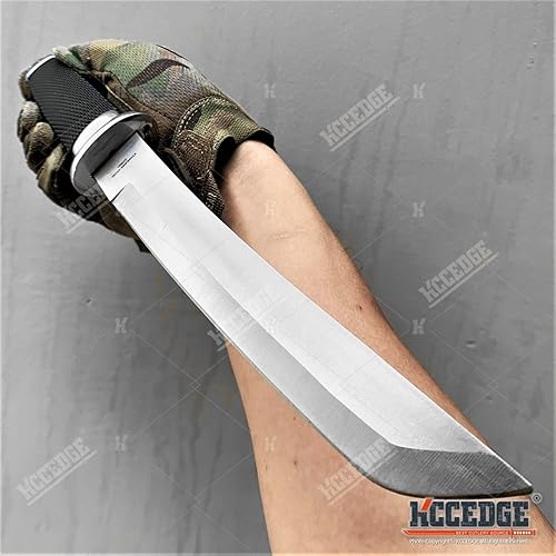 Miniatura 4 de KCCEDGE BEST CUTLERY SOURCE Cuchillo táctico, hoja de acero inoxidable 3cr13 de espiga completa de 12.5 pulgadas, cuchillo Samurai Tanto moderno