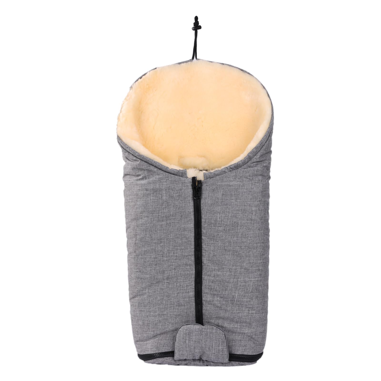 Saco de invierno para cochecito de bebé, saco de piel de cordero, conchas de bebé, bañeras y capazos suaves, hecho de piel médica repelente al viento y al agua (mezcla gris claro)