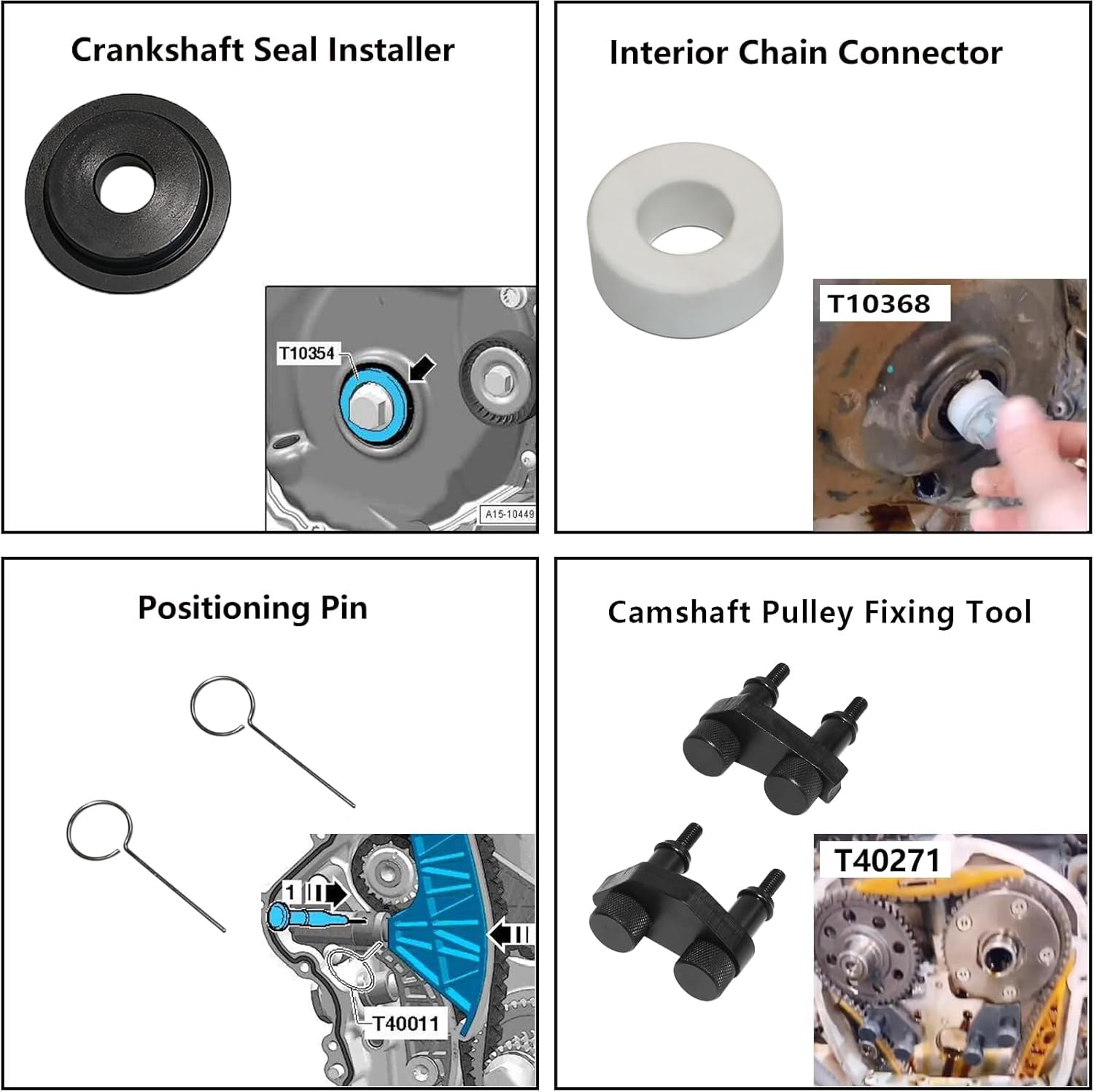 DPTOOL 2006-2018 EA888 1.8 2.0 TSi TFSi Herramienta de sincronización del Motor del cigüeñal del árbol de levas Reemplazo para Volkswagen Compatible con Audi VW T10352 T10355