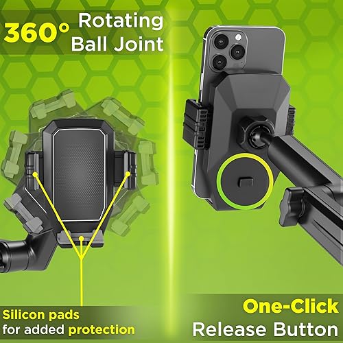 Miniatura 3 de Truckules Soporte de teléfono para camión, soporte de teléfono celular resistente para parabrisas de tablero de camión, brazo de 16.9 pulgadas de