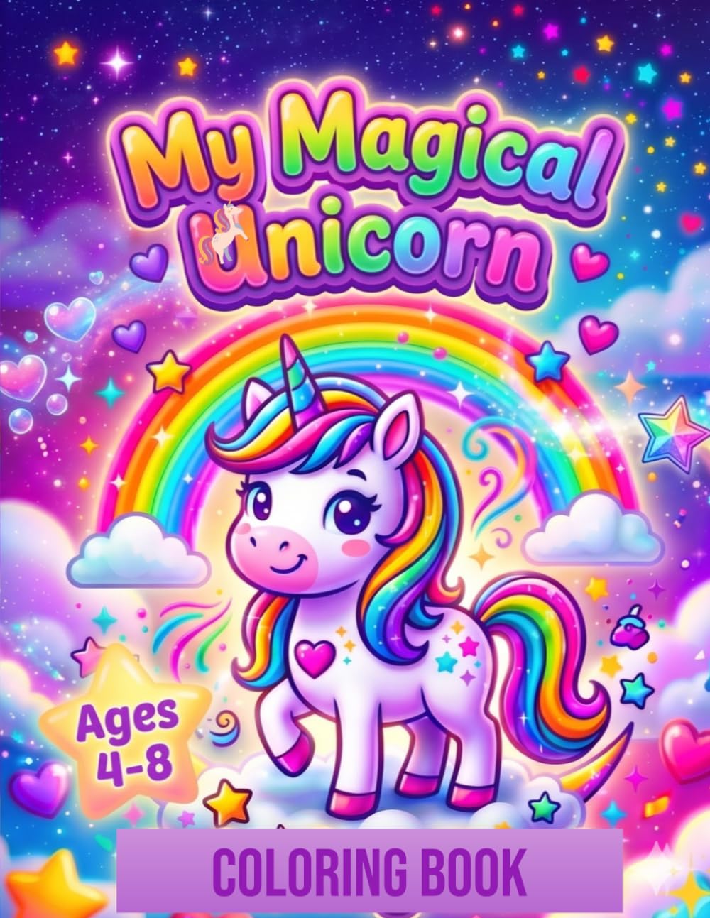 MY MAGICAL UNICORN COLORING BOOK: FUN, EASY & CUTE COLORING PAGES FOR KIDS AGES 4-8