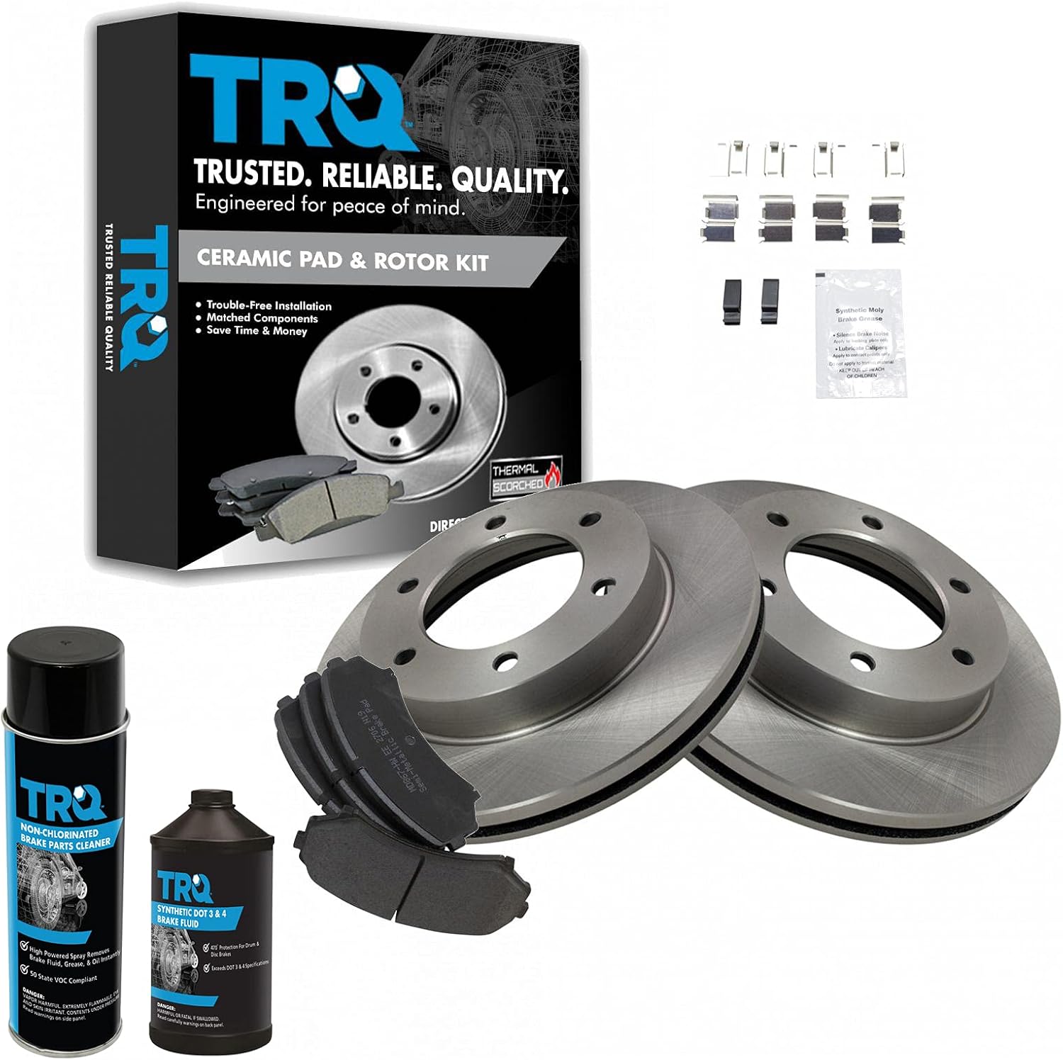 TRQ Front Brake Pad & Rotor Kit Brake Chemical Kit Brake Pads Brake Rotor Semi-Metallic Compatible with 2002 Honda Passport 2002-2004 Isuzu Axiom Rodeo 2002-2003 Rodeo Sport