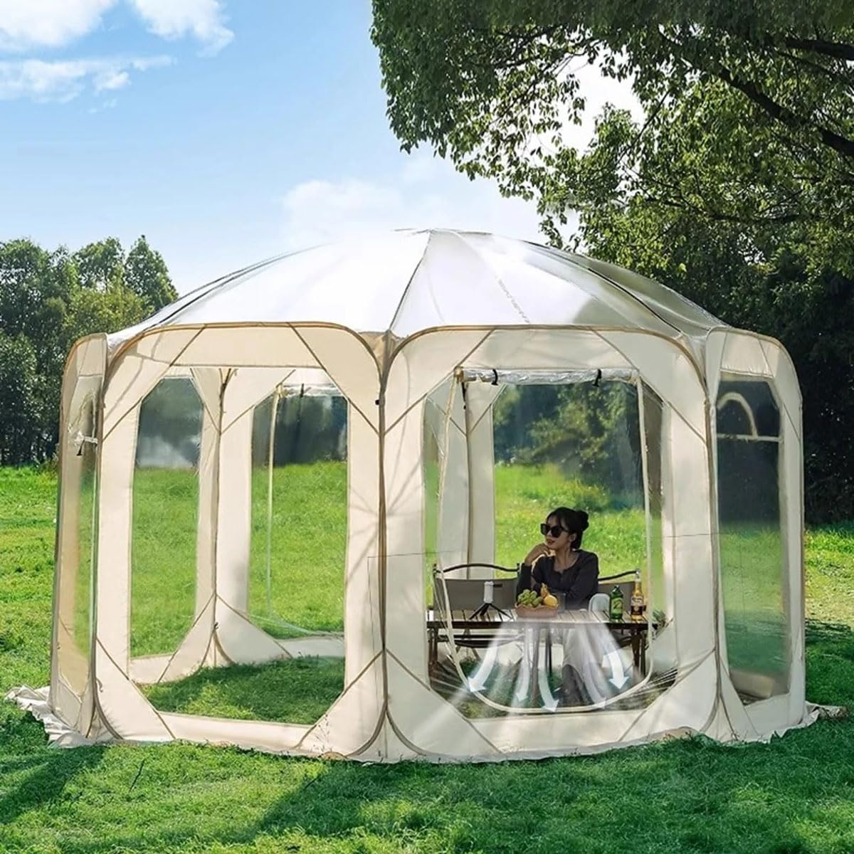 Tente de jardin dôme igloo pour vos fêtes d'hiver chaleureuses en plein air