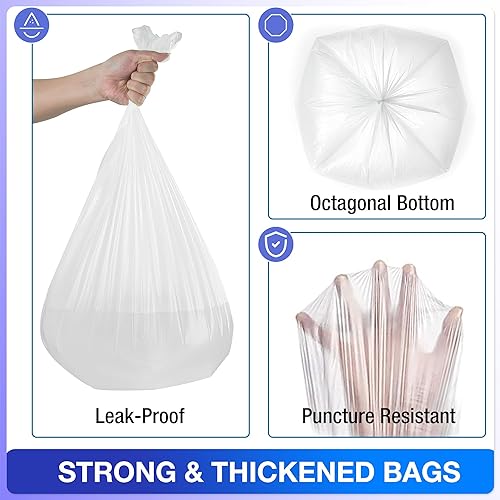 Miniatura 3 de Charmount Bolsas de basura de 8 galones, 110 bolsas de basura medianas para baño, cocina, oficina, transparentes, sin perfume