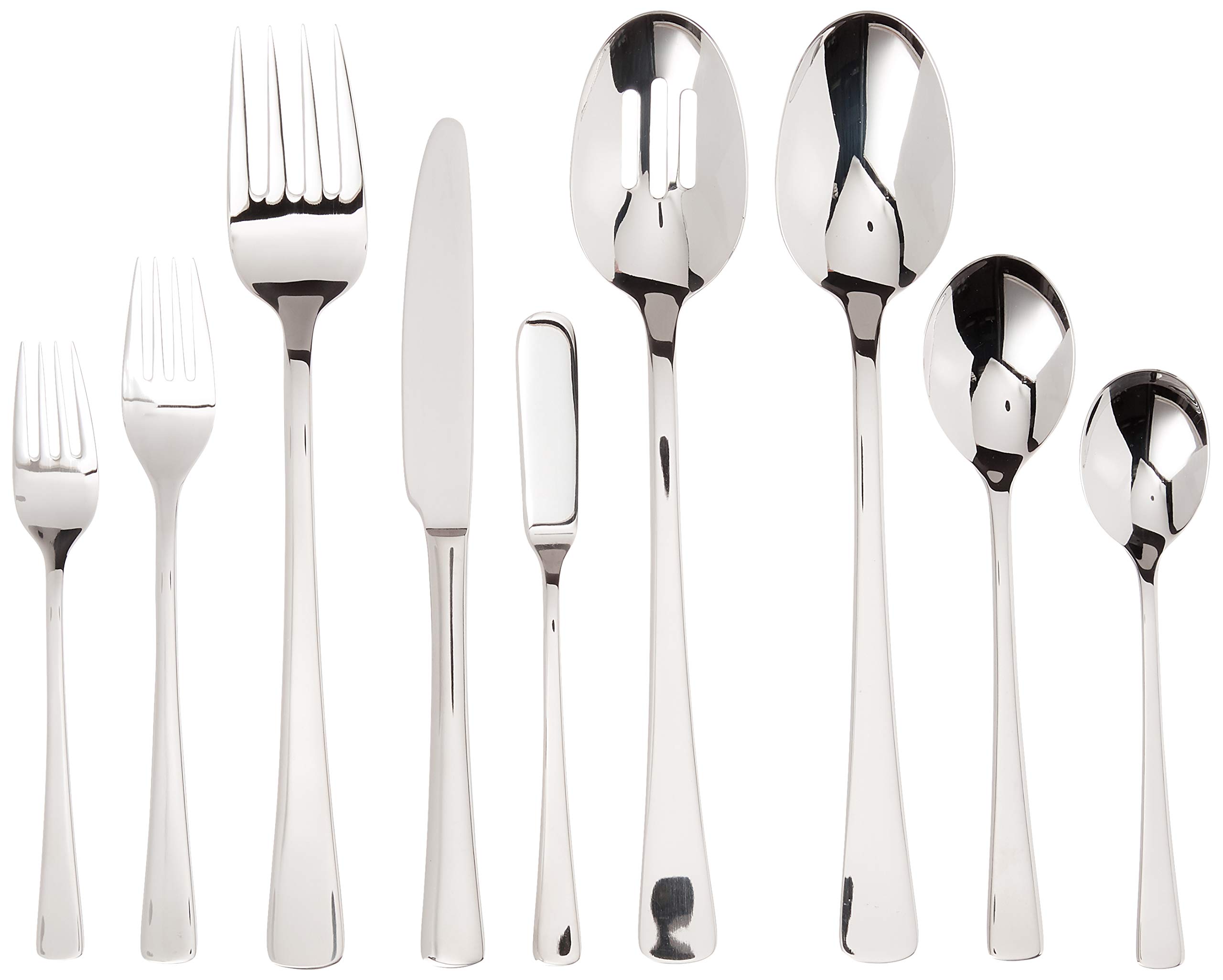 PRD779 45 Piece Splendide Rohan Flatware Set, Silver