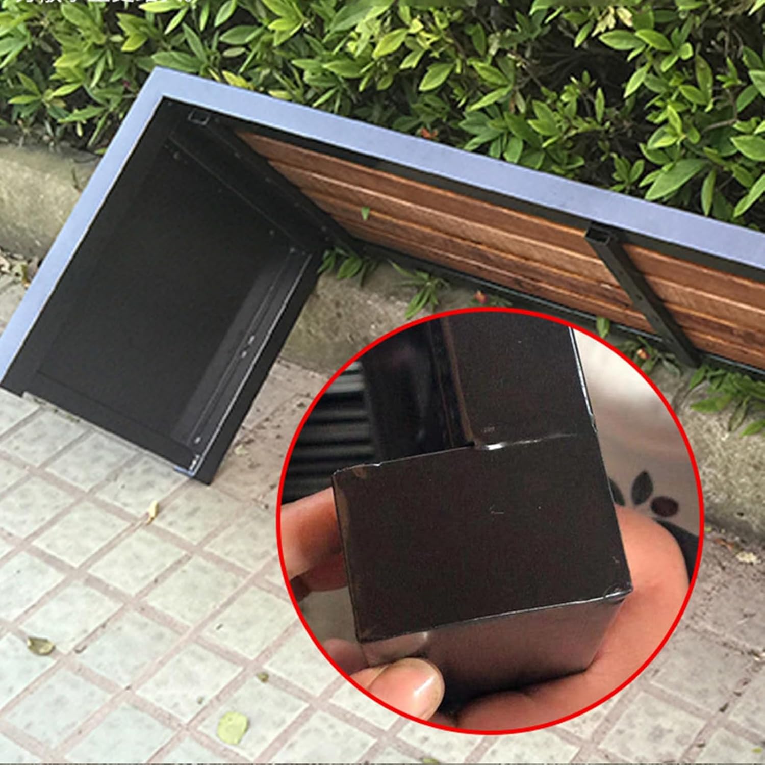 Metal Outdoor Garden Bench, Lawn Bench Park, Backless Bench for Park Backyard, Slatted Seat Design, Patio Bench Chair for 2-3 People(White+Multi-Colored,100cm)