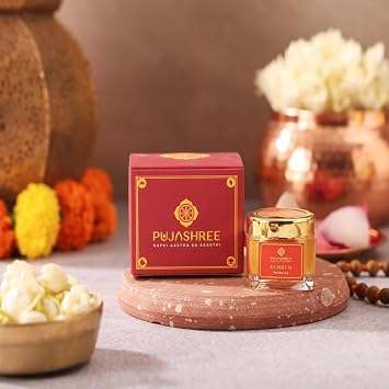 PUJASHREE Kumkum, Puja-Grade Red Kumkum Powder, Pure Tilak Samagri for Daily Pooja, Festivals, Aarti & Rituals, Natural and Chemical-Free, 8gm