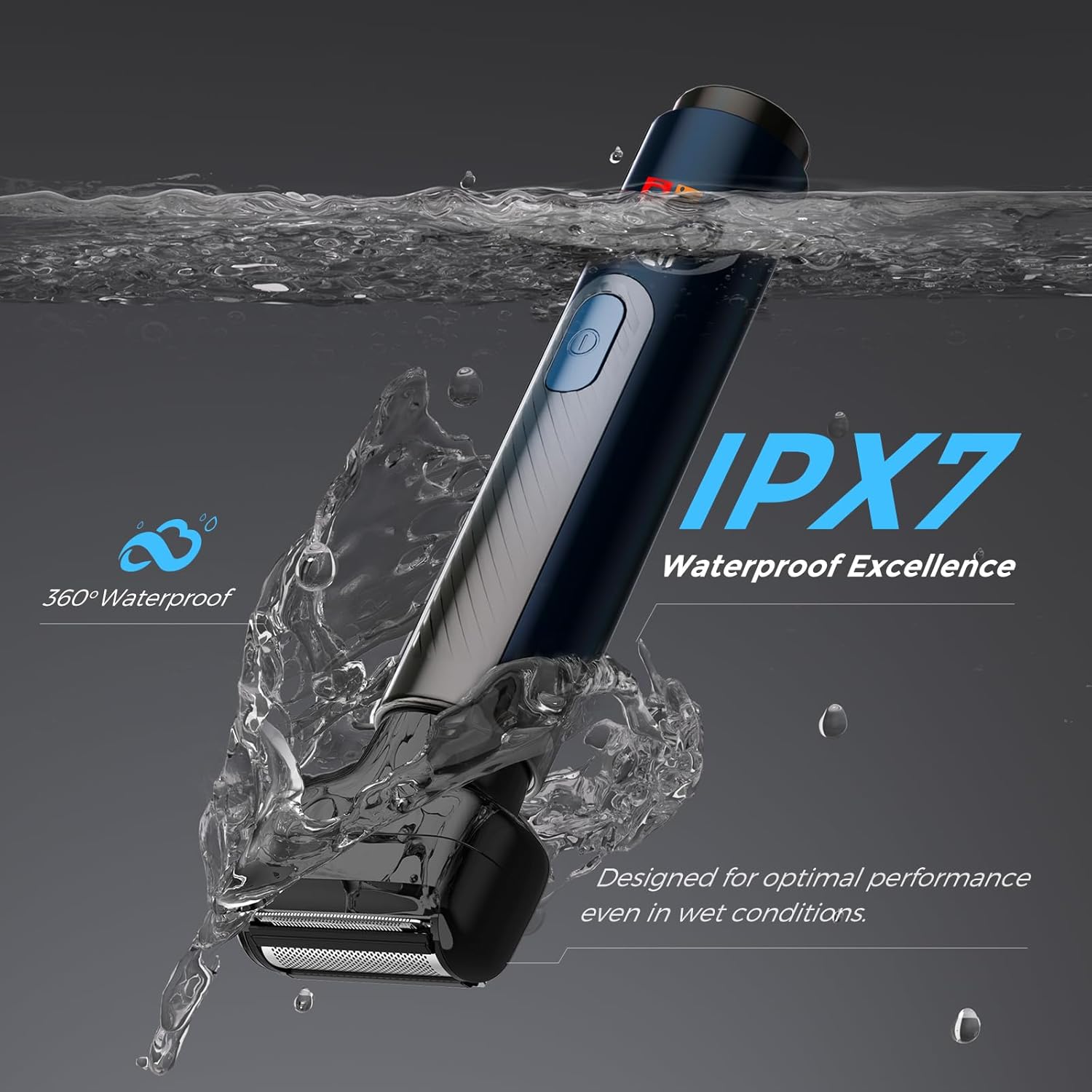 FOKE Back Shaver for Men, Ultra-Wide 2" T-Shaped Head, Travel Case, LED 4 in 1 Mens Back Shaver Rechargeable with Long Handle, Safety Lock, IPX7, Multi-Functional Back Trimmer for Men, (Cool Black)