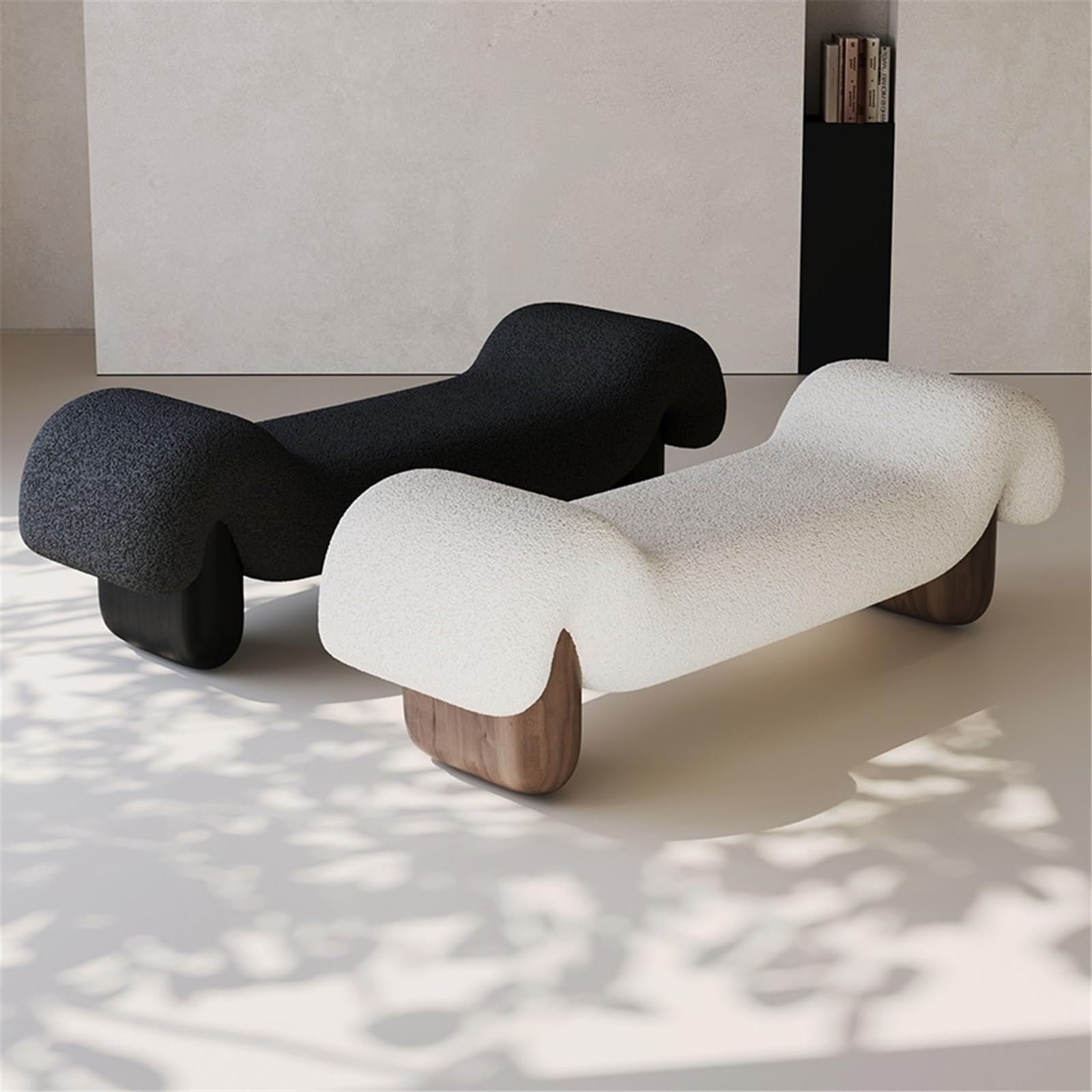 Bout de lit Canapé-lit en Bois et Tissu Style rétro, Tabouret, Coin vestiaire, Banc Noir Banc Banquette(Grand)