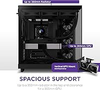 Vista 8 de NZXT H6 Flow CC-H61FB-01 Carcasa compacta de doble cámara de torre media con flujo de aire Paneles de vidrio panorámicos Paneles de flujo